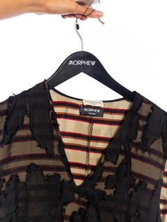 2000S DRIES VAN NOTEN Black Silk & Beaded Lace 20S Style Cocktail Dress