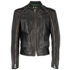 2000s Dsquared2 Black Leather Jacket