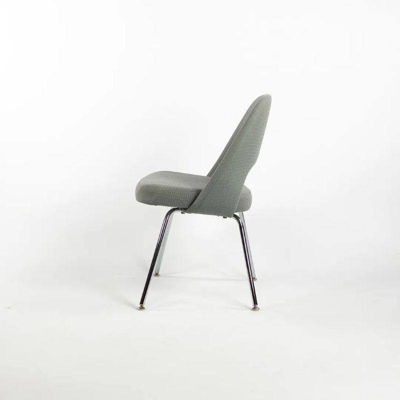 2000s Eero Saarinen for Knoll Executive Side Chair in Blue Fabric, Model 72 For Sale 4