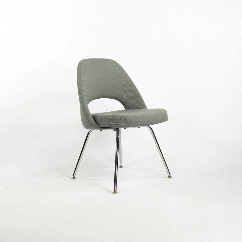 Modern 2000s Eero Saarinen for Knoll Executive Side Chair in Blue Fabric, Model 72 For Sale