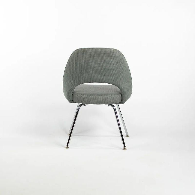 American 2000s Eero Saarinen for Knoll Executive Side Chair in Blue Fabric, Model 72 For Sale