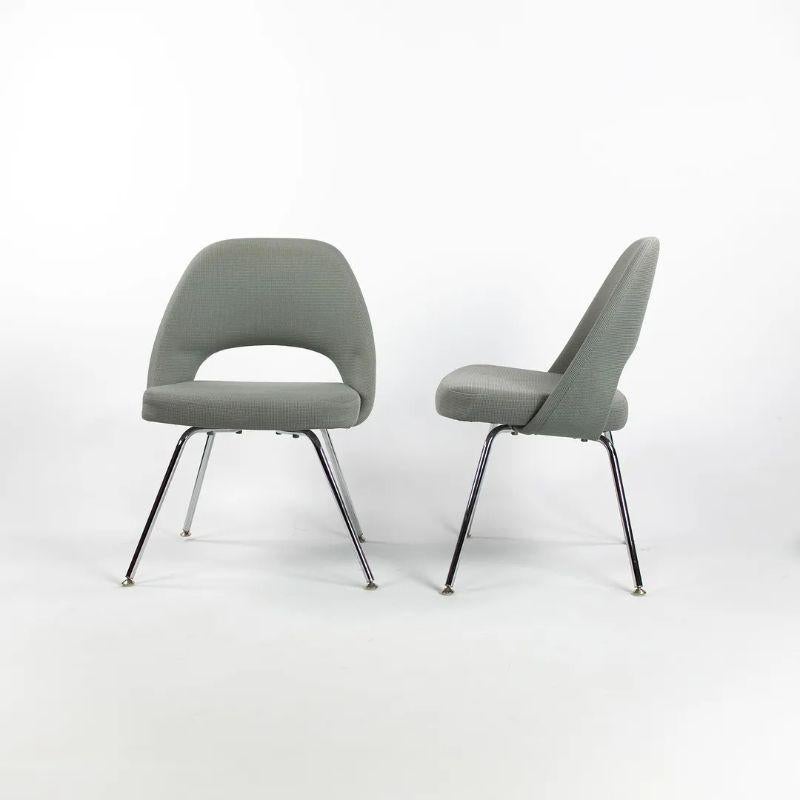 Contemporary 2000s Eero Saarinen for Knoll Executive Side Chair in Blue Fabric, Model 72 For Sale