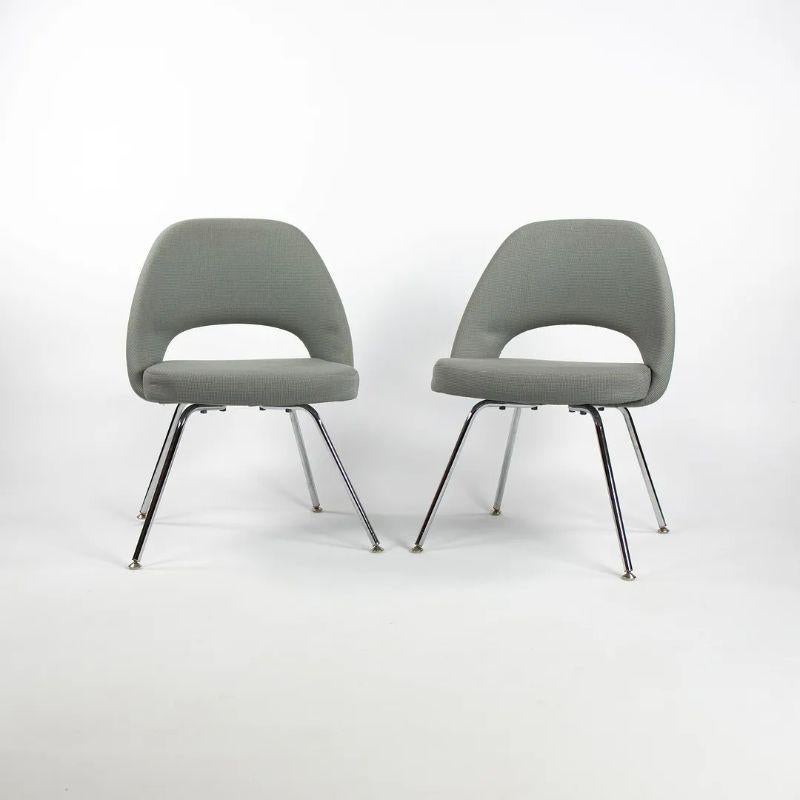 2000s Eero Saarinen for Knoll Executive Side Chair in Blue Fabric, Model 72 For Sale 1