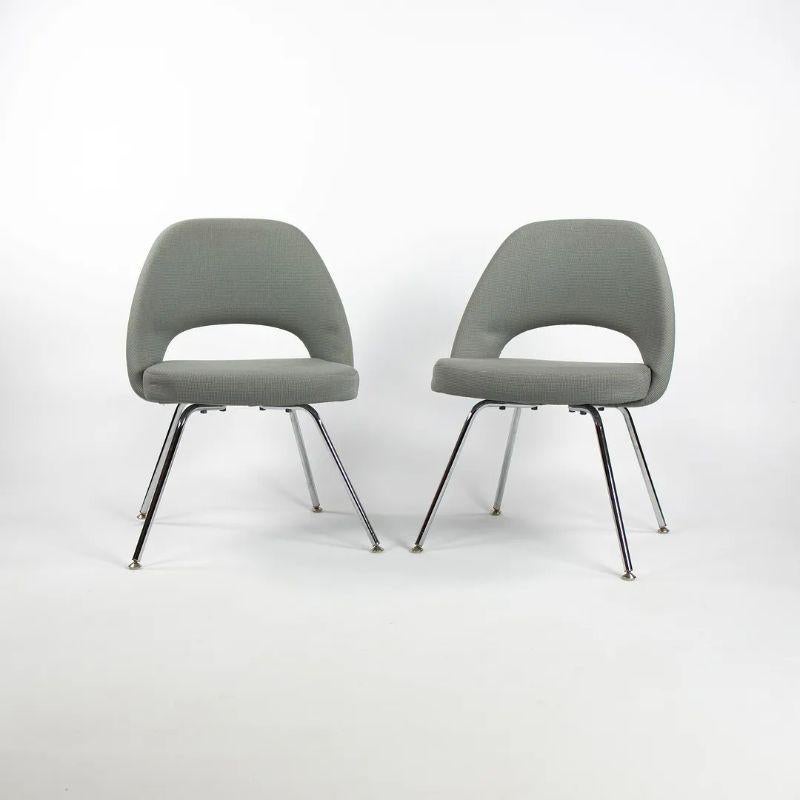 Contemporary 2000s Eero Saarinen for Knoll Executive Side Chair in Blue Fabric, Model 72 For Sale