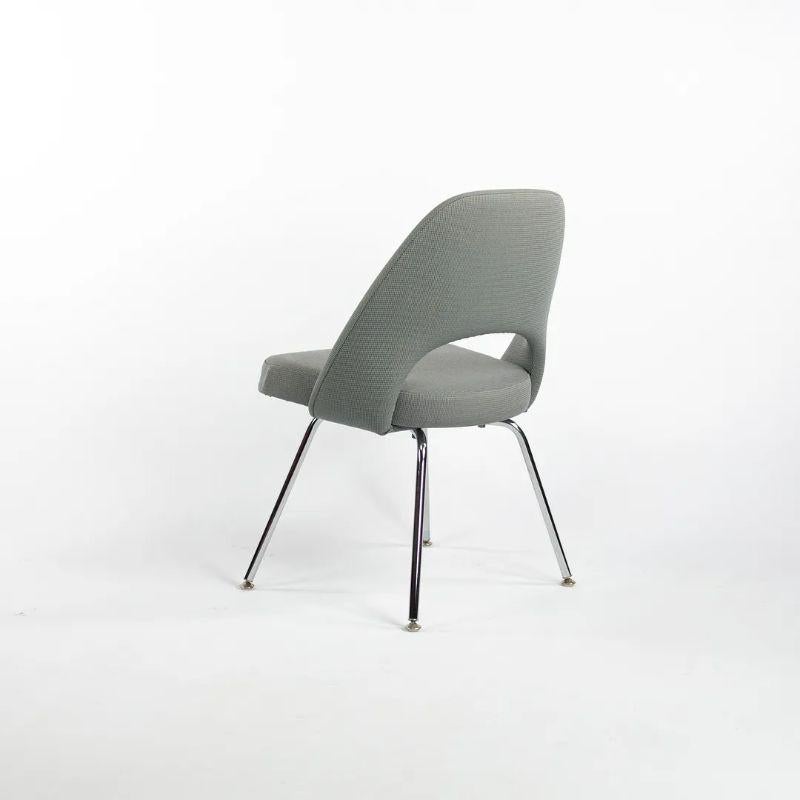 2000s Eero Saarinen for Knoll Executive Side Chair in Blue Fabric, Model 72 For Sale 3