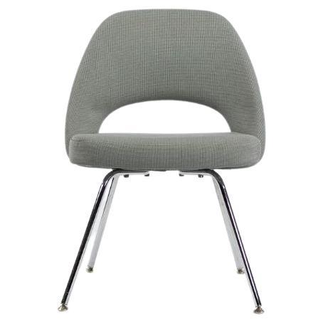 2000s Eero Saarinen for Knoll Executive Side Chair in Blue Fabric, Model 72 For Sale