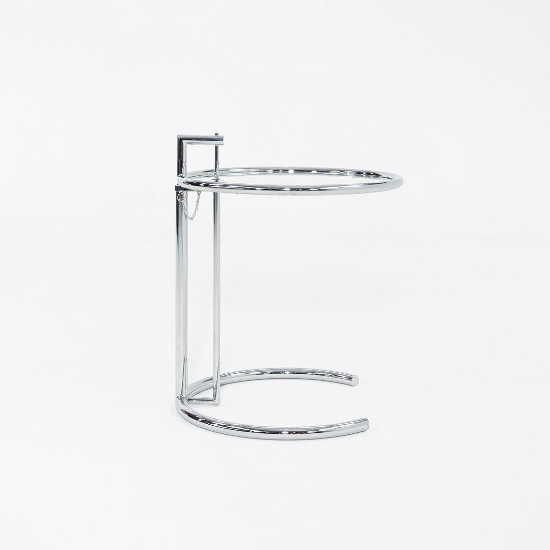 This is an Adjustable Table E1027, originally designed by Eileen Gray in 1927. The table is unmarked, though quality of construction is high and details are well executed. We believe this to most likely be Classicon production, but cannot fully