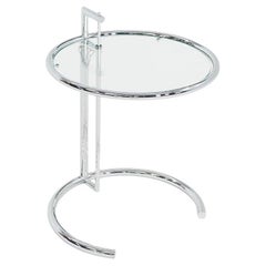 2000s Eileen Gray Adjustable Table E1027 in Glass Attributed to Classicon
