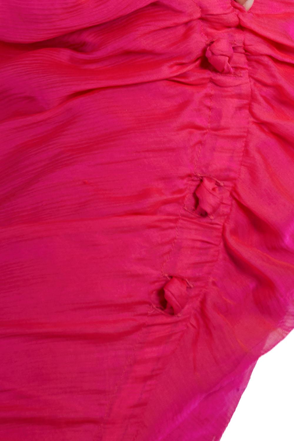 2000S EMANUEL UNGARO Hot Pink Silk Chiffon Beyonce Era Cocktail Dress For Sale 6