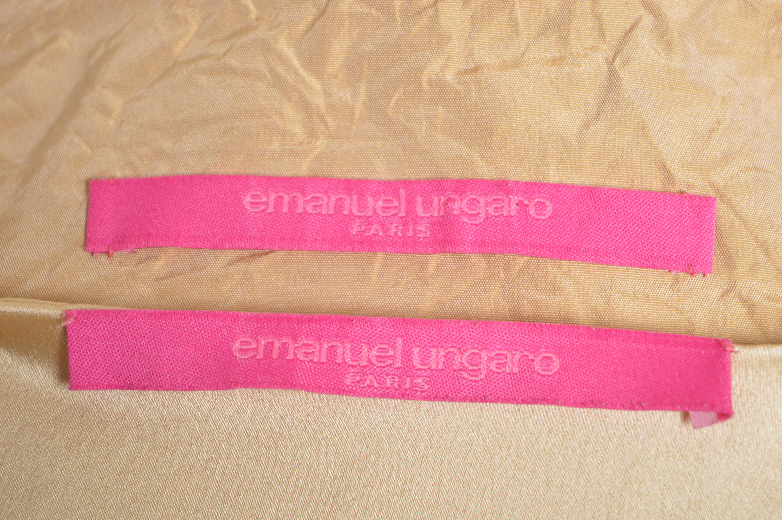 2000s Emanuel Ungaro Nude Long Cream Silk Satin Slip Dress & Matching Bolero Set For Sale 10