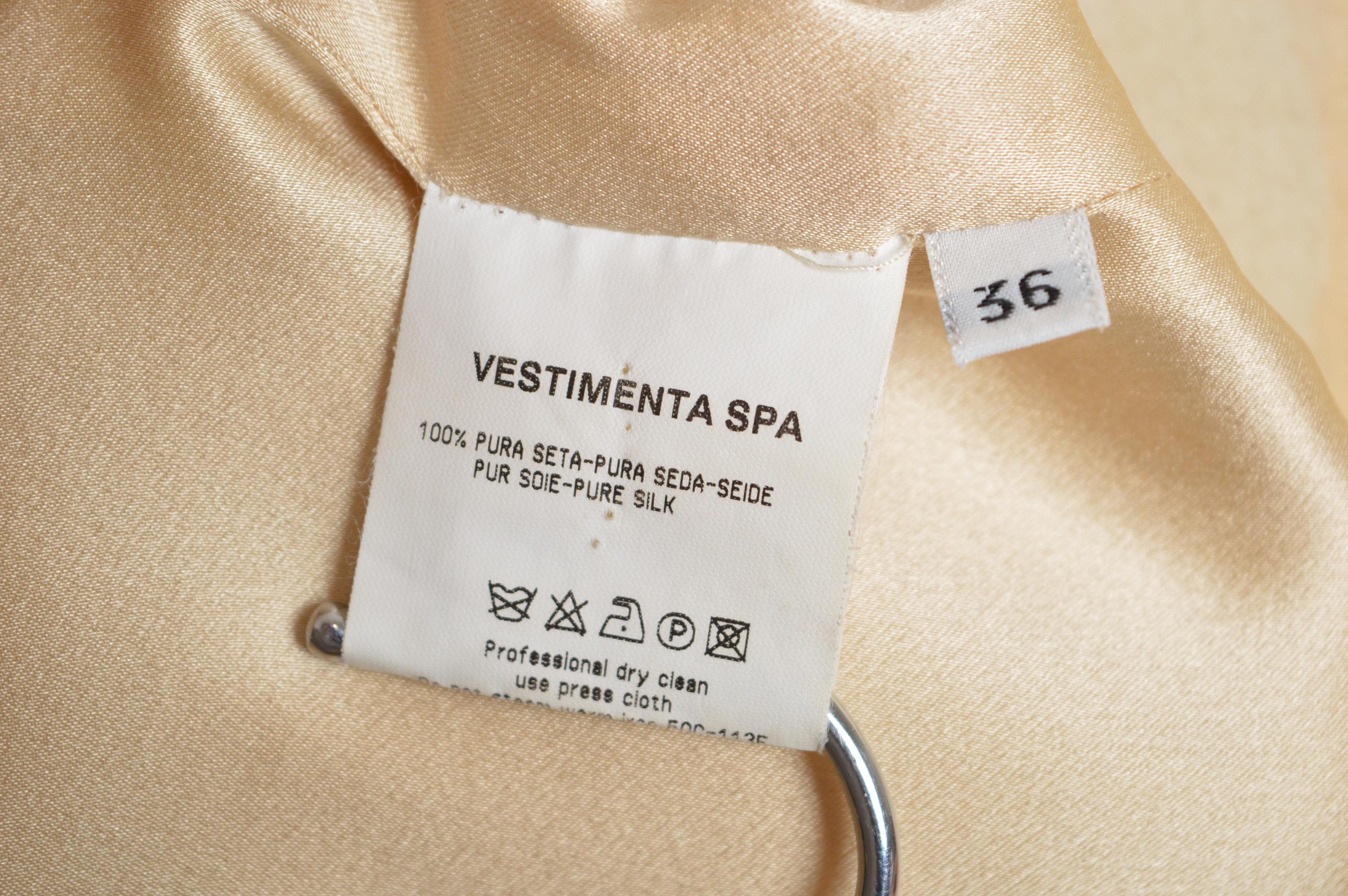 2000s Emanuel Ungaro Nude Long Cream Silk Satin Slip Dress & Matching Bolero Set For Sale 11