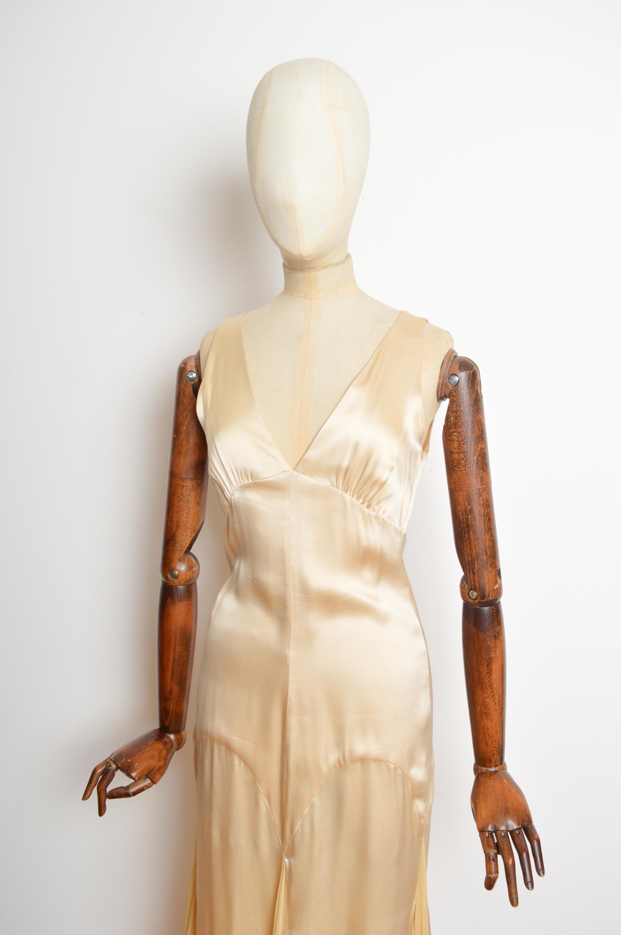 Beige 2000s Emanuel Ungaro Nude Long Cream Silk Satin Slip Dress & Matching Bolero Set For Sale