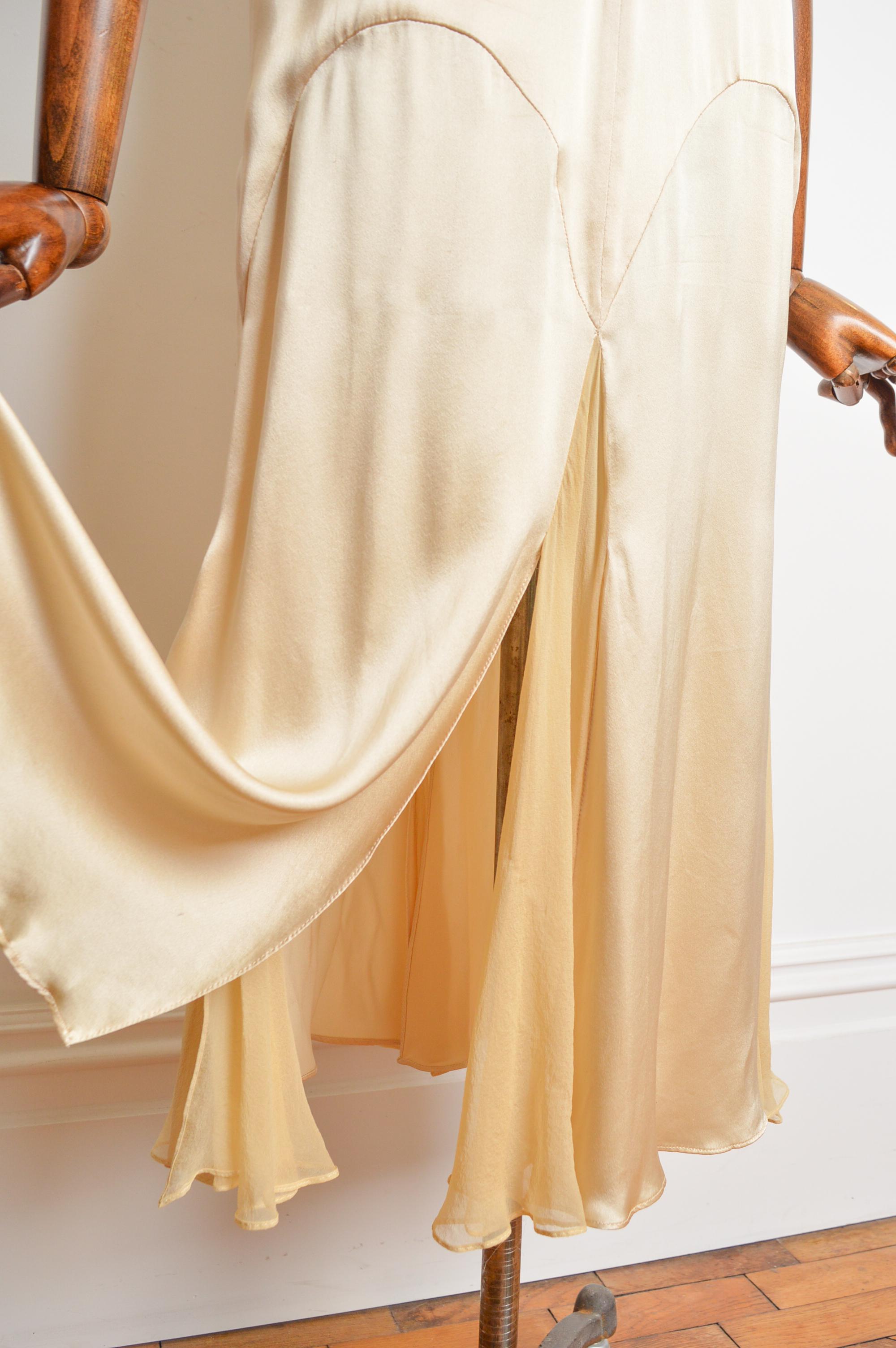 Women's 2000s Emanuel Ungaro Nude Long Cream Silk Satin Slip Dress & Matching Bolero Set For Sale