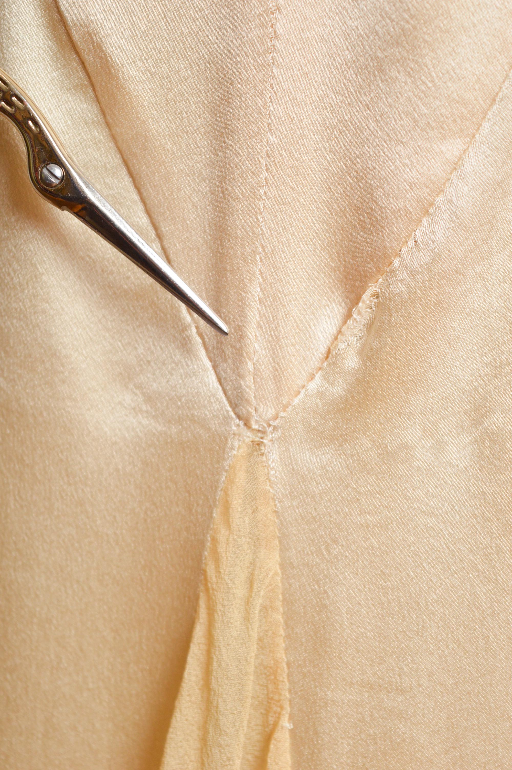 2000s Emanuel Ungaro Nude Long Cream Silk Satin Slip Dress & Matching Bolero Set For Sale 4