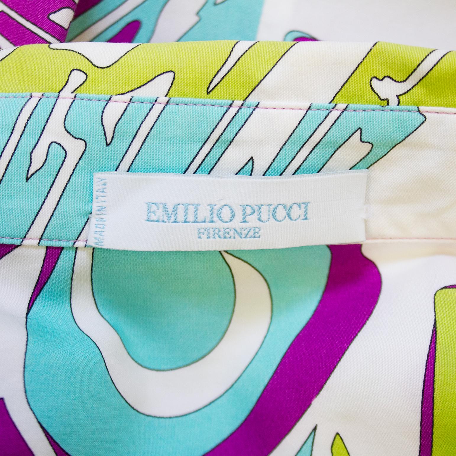 2000s Emilio Pucci Cotton Printed Shirt For Sale 2