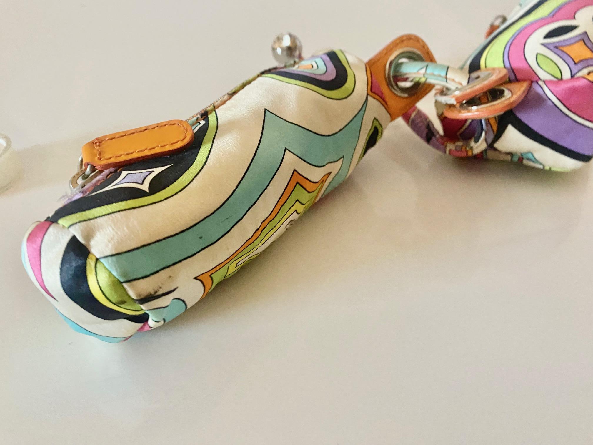 2000s Emilio Pucci Double Pouch Wristlet Handbag In Good Condition For Sale In London, GB