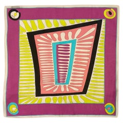 2000s Emilio Pucci Geometric Logo Cotton Handkerchief Scarf
