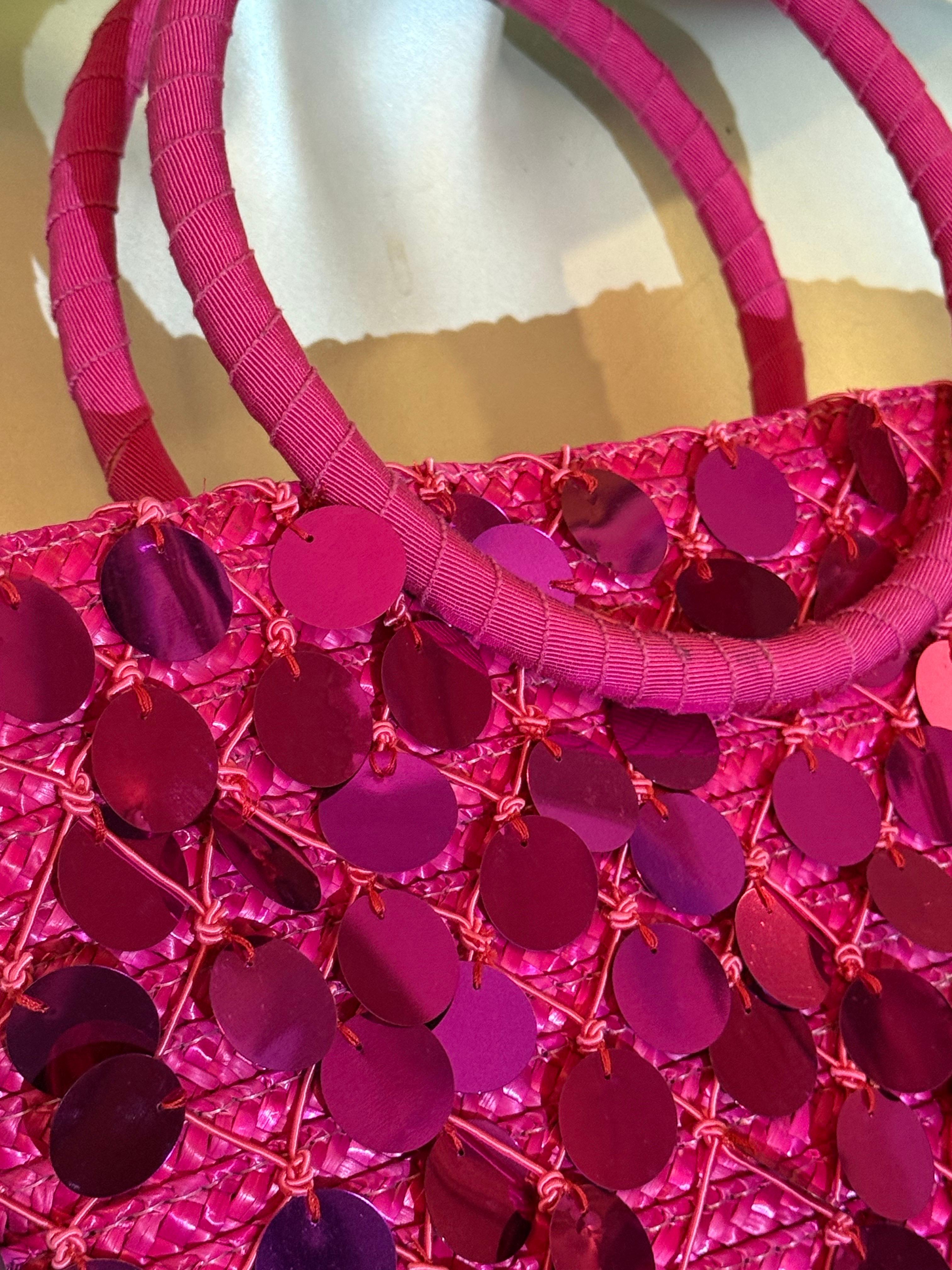 2000s Emilio Pucci Large Brim Signature Print Sun Hat & Coordinating Sequin Bag For Sale 9