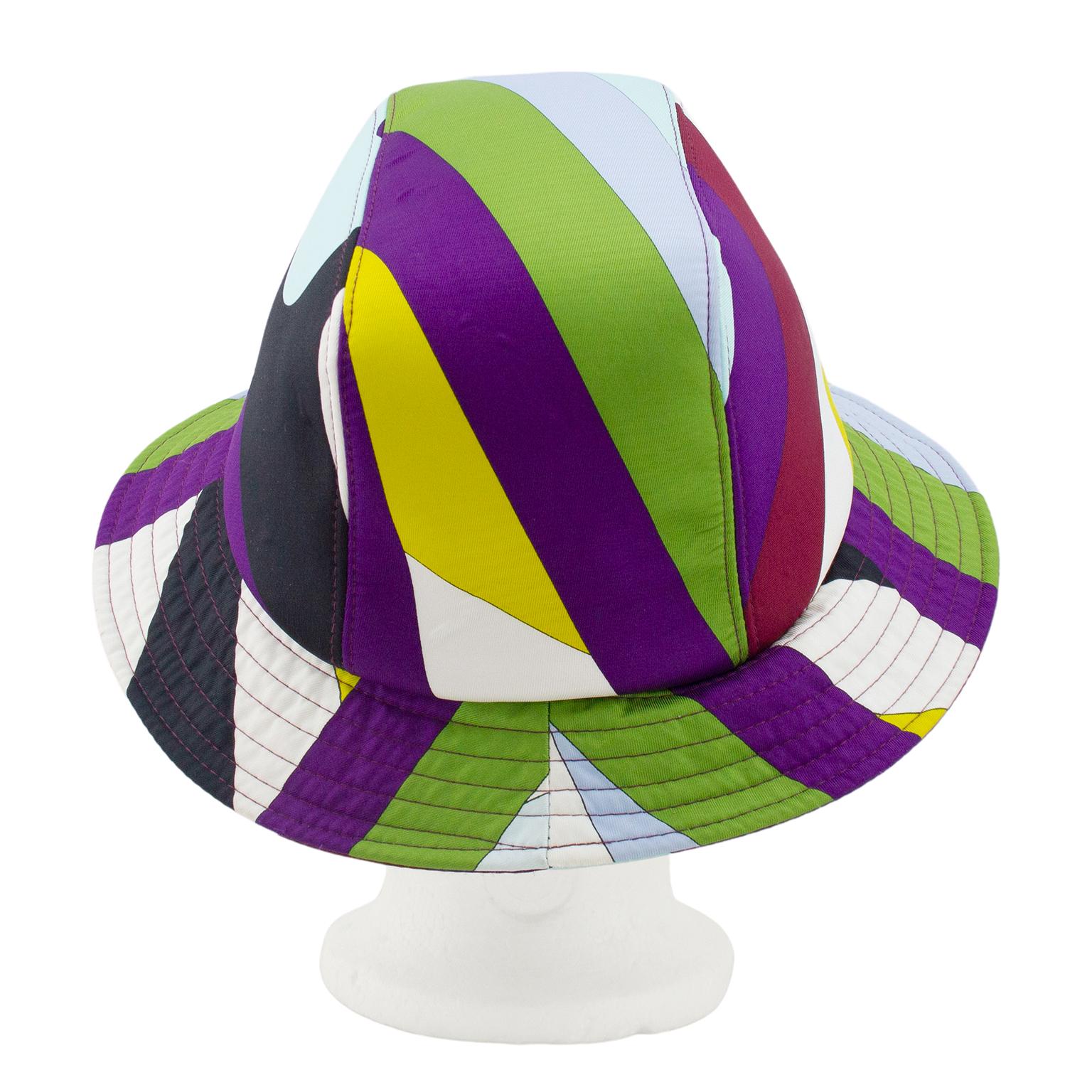 Beige 2000's Emilio Pucci Neoprene Multicoloured Bucket Hat