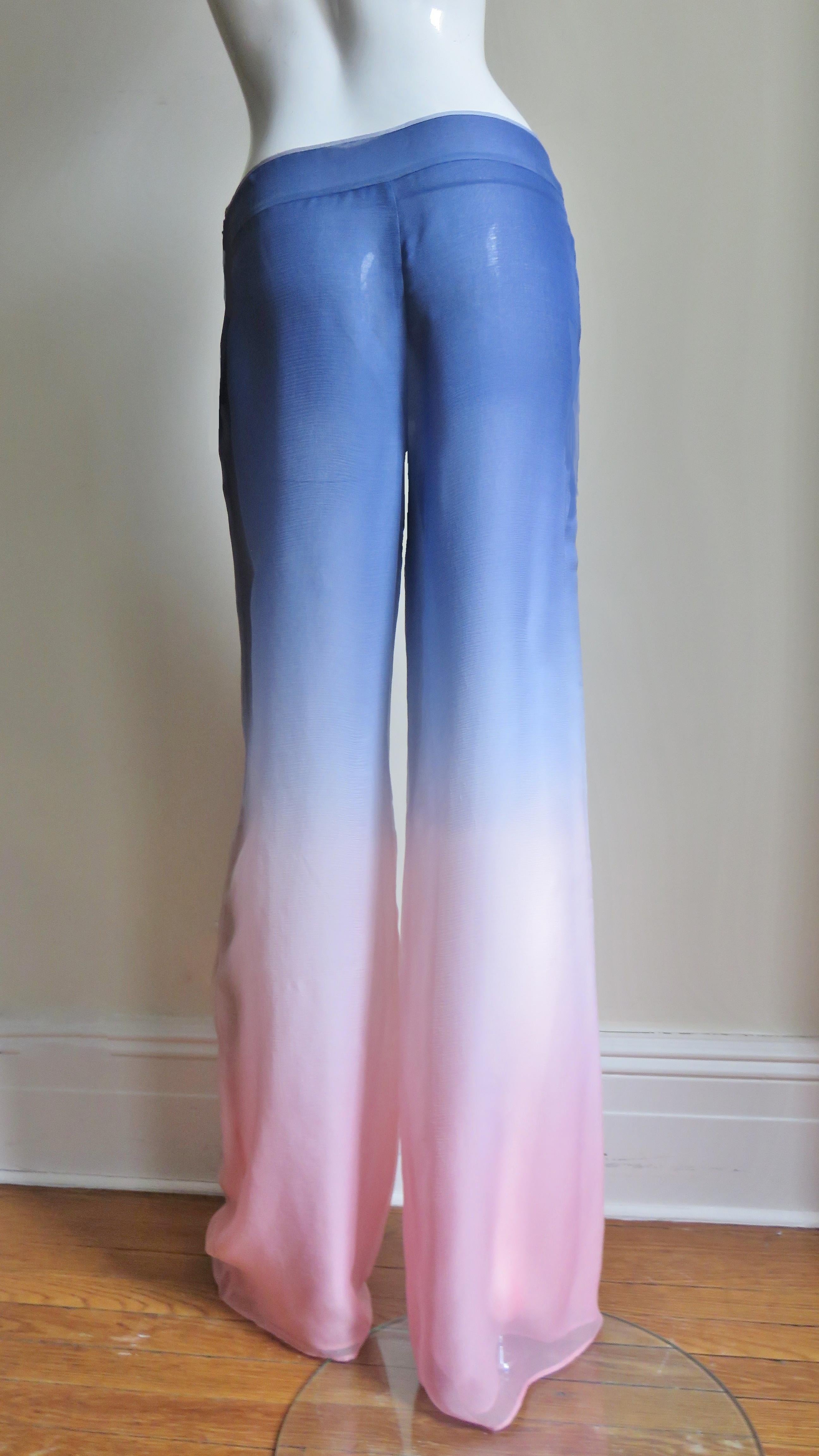 Emilio Pucci New Ombre Silk Pants   In New Condition In Water Mill, NY