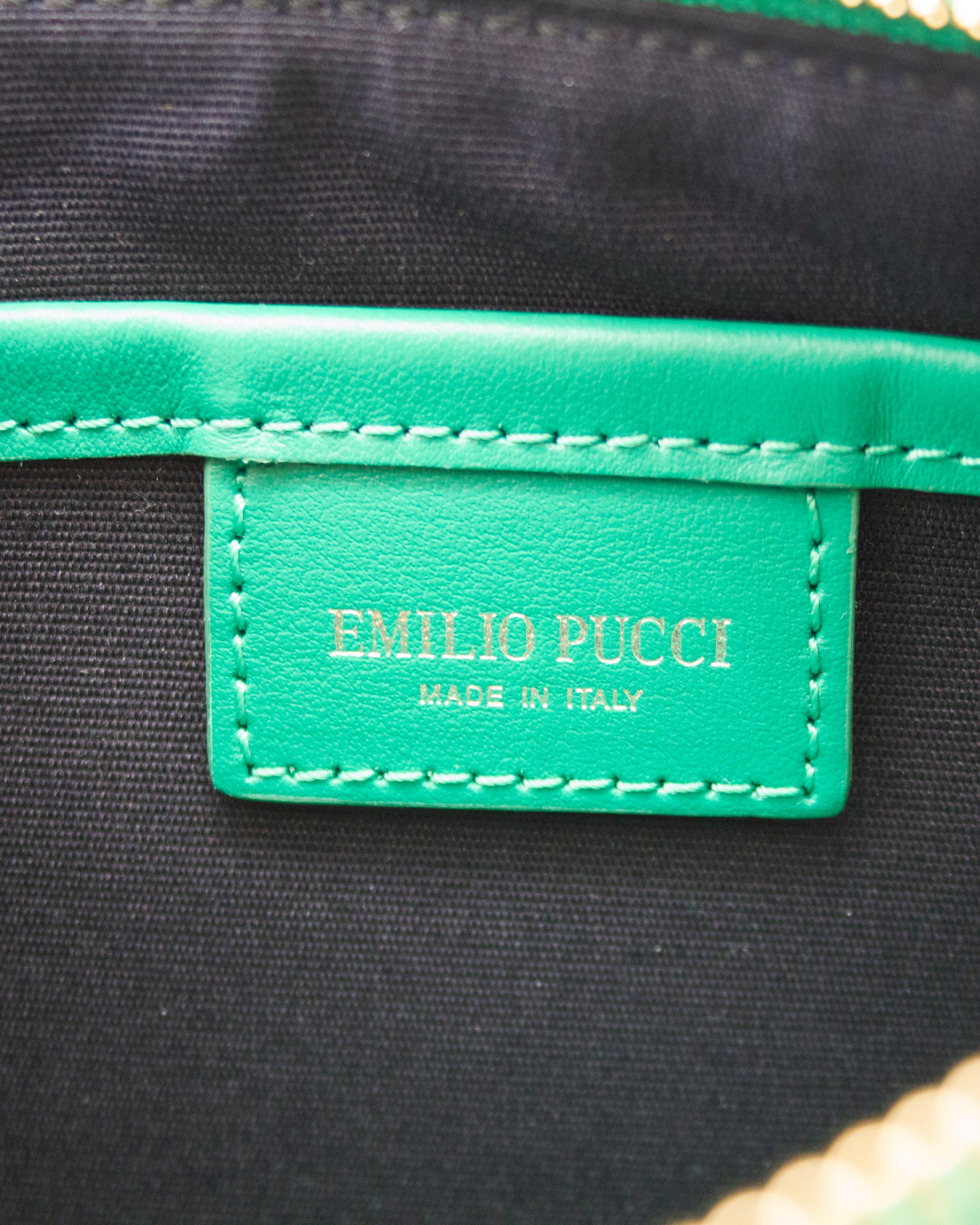Women's or Men's 2000s Emilio Pucci Quilted Silk Wristlet For Sale