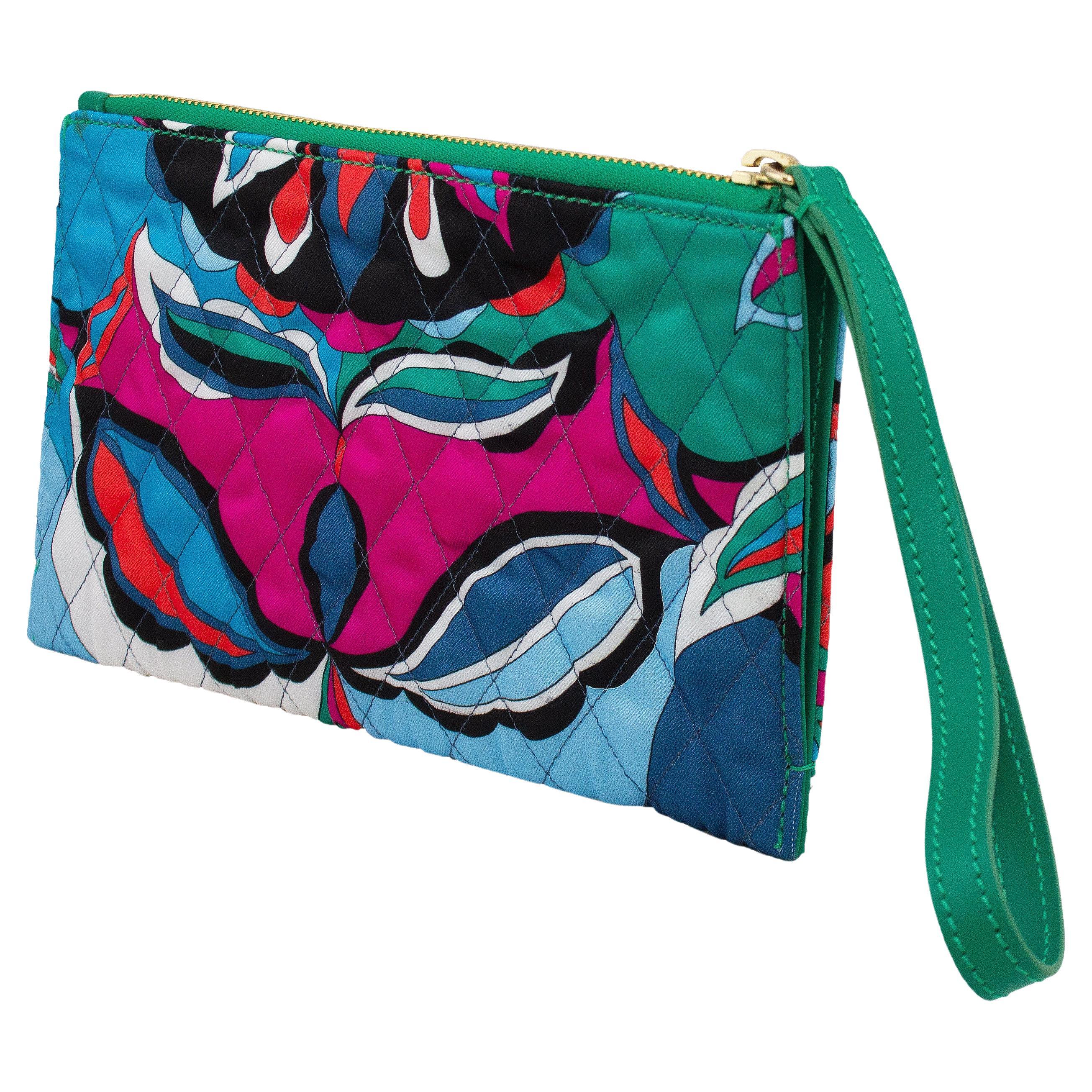 2000s Emilio Pucci Quilted Silk Wristlet  For Sale