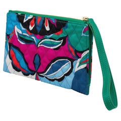 2000s Emilio Pucci Quilted Silk Wristlet 