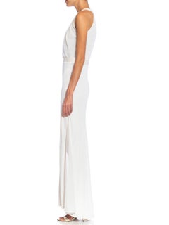 2000S EMILIO PUCCI White Viscose Blend Jersey Gown