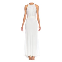 2000S EMILIO PUCCI White Viscose Blend Jersey Gown