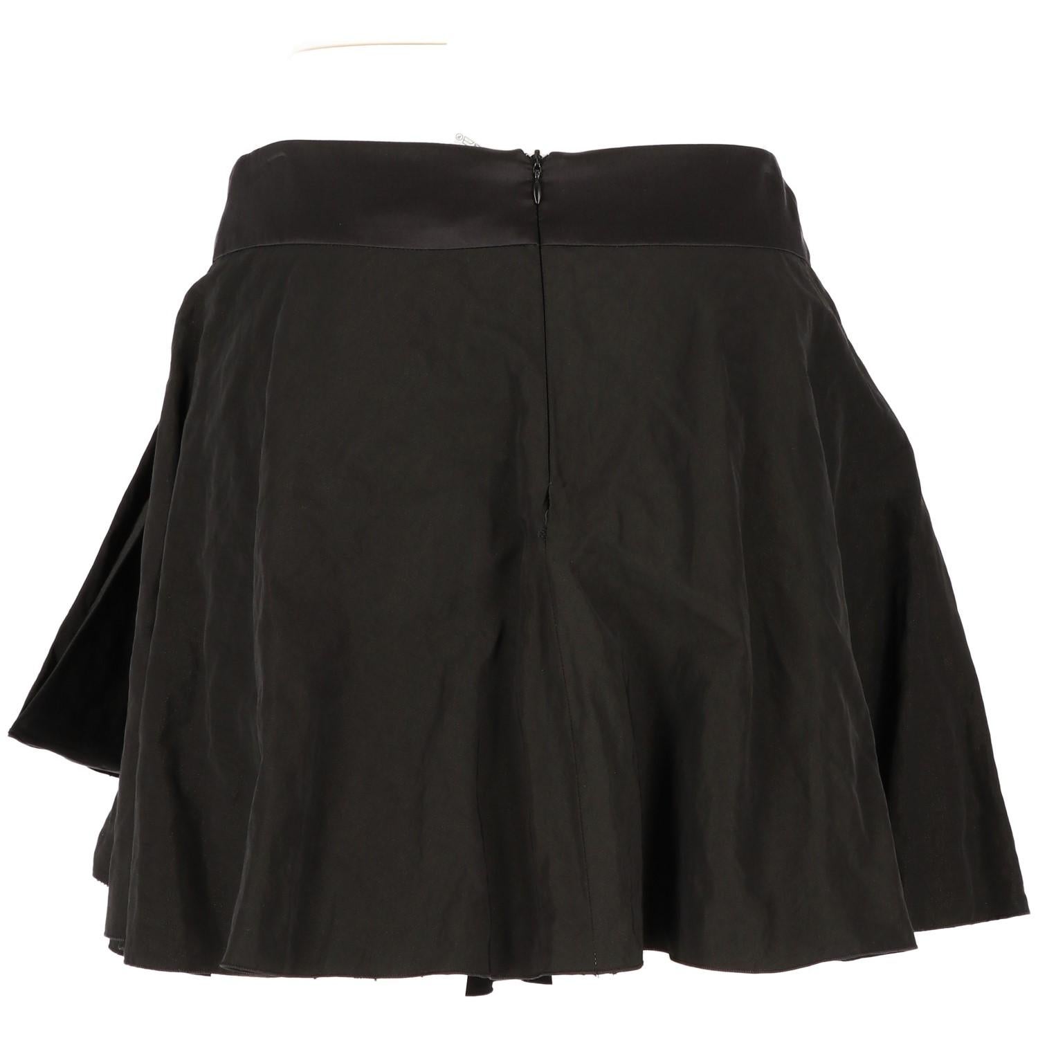 Black 2000s Emporio Armani Flared Miniskirt