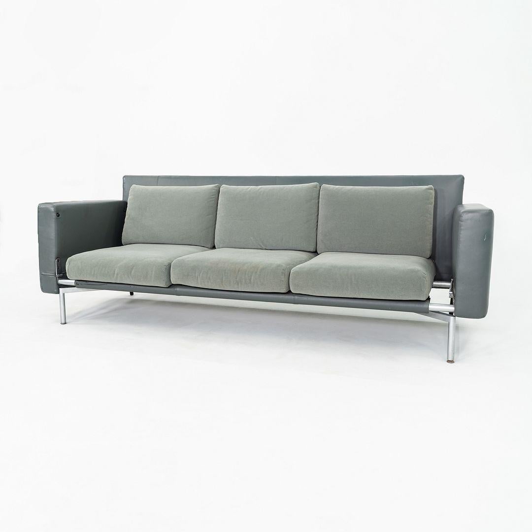 2000s EOOS for Walter Knoll/Coalesse Jason 390 3-Seater Sofa in Leather & Fabric In Good Condition For Sale In Philadelphia, PA