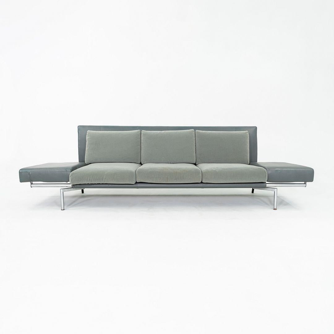 Steel 2000s EOOS for Walter Knoll/Coalesse Jason 390 3-Seater Sofa in Leather & Fabric For Sale
