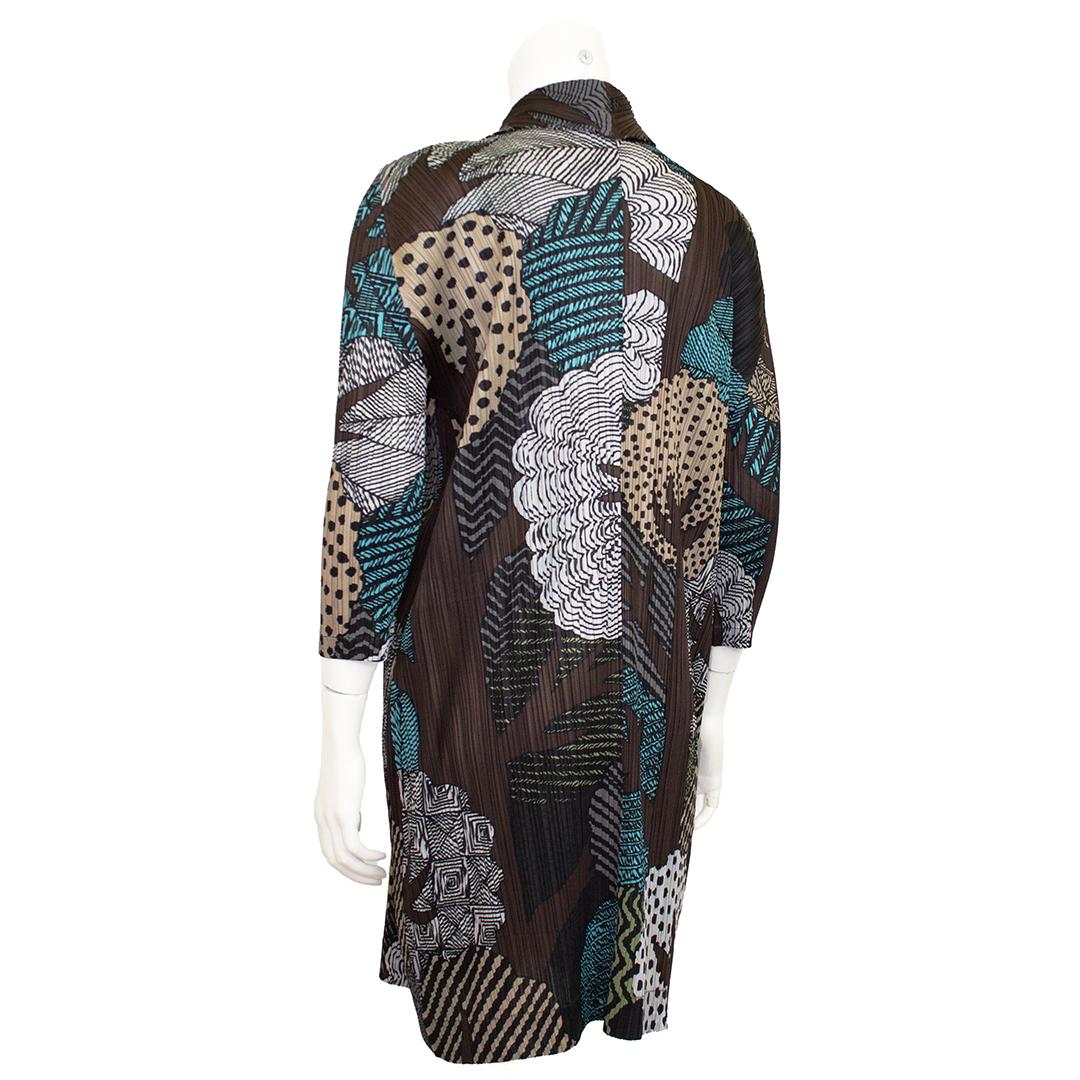 Black 2000's Era Issey Miyake Forest Woods Pleats Please Long Cardigan/Coat For Sale