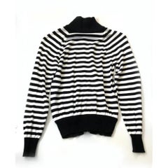 Cardigan in cotone a righe bianche e nere Escada degli anni 2000