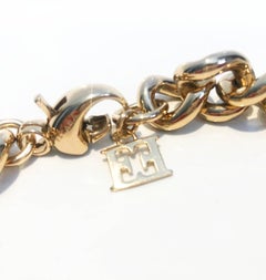2000s Escada Gold Tone Metal Chunky Chain Necklace
