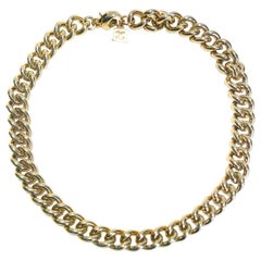2000s Escada Gold Tone Metal Chunky Chain Necklace 