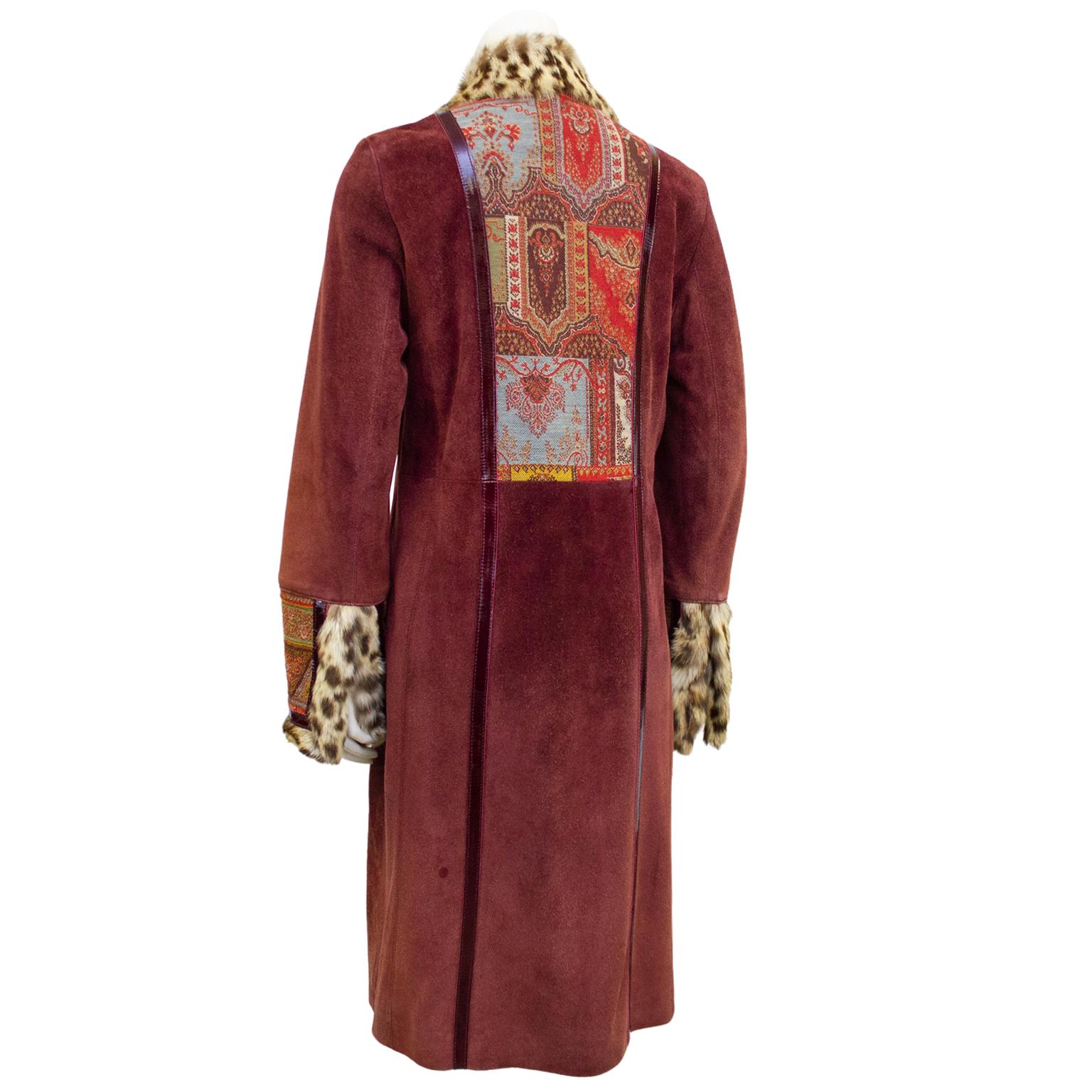 burgundy afghan coat