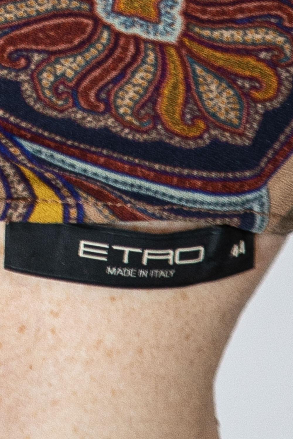 2000S ETRO Earthtone Silk Blend Paisley Jumpsuit For Sale 7