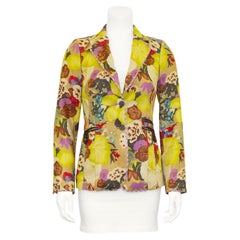 Vintage 2000s Etro Floral Linen Blazer 