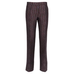 2000s Etro Vintage wool and silk blend jacquard trousers