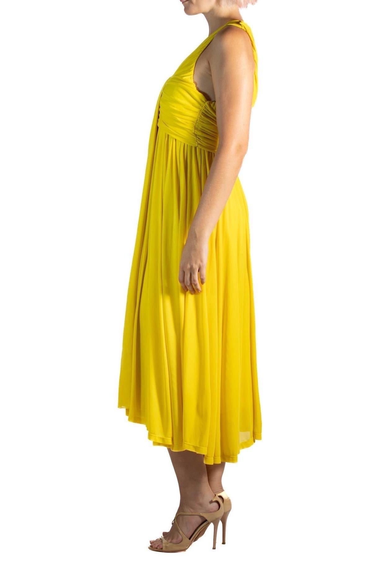 2000S Etro Yellow Poly/Viscose Jersey Fun Slinky Dress In Excellent Condition For Sale In New York, NY
