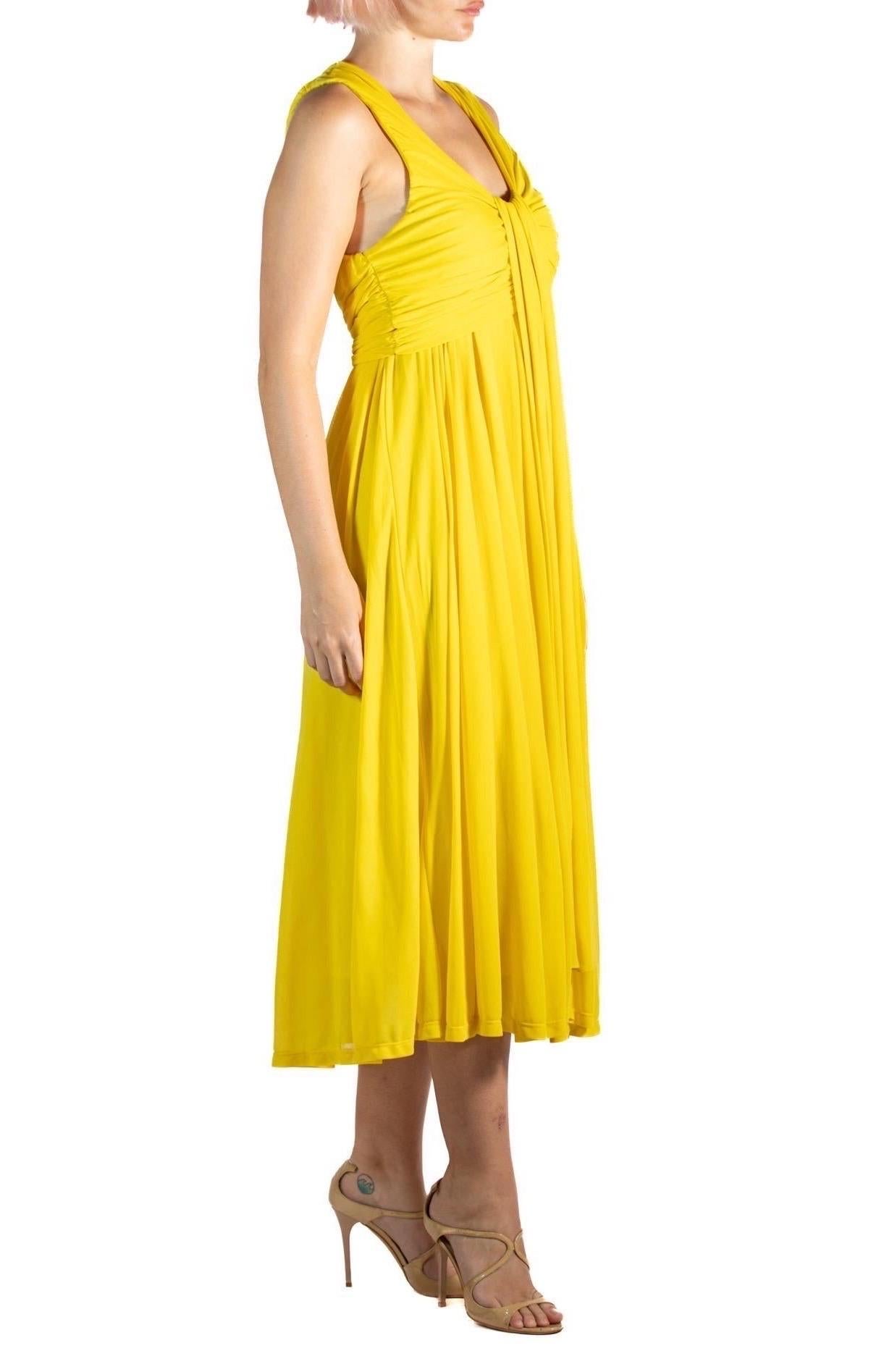 Women's 2000S Etro Yellow Poly/Viscose Jersey Fun Slinky Dress For Sale