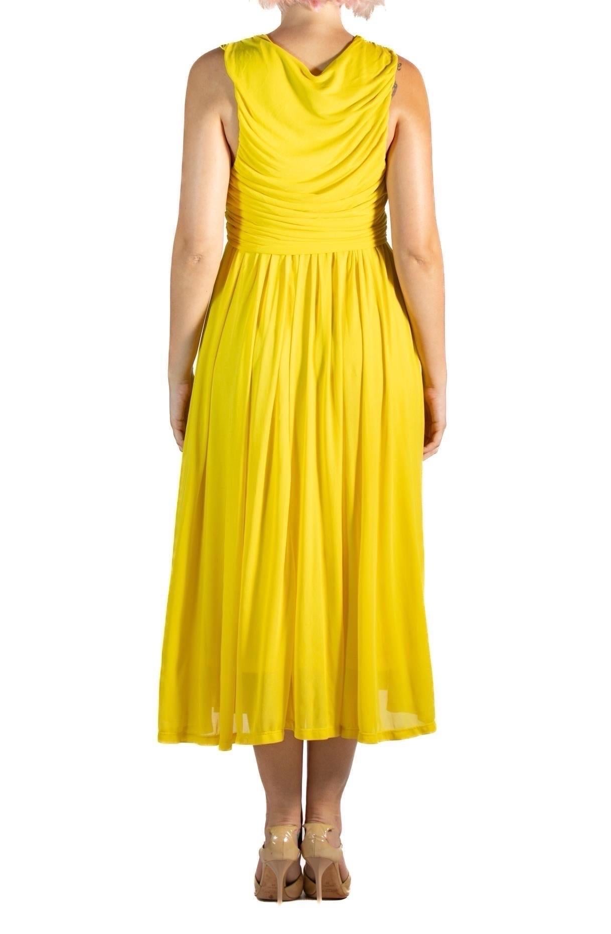 2000S Etro Yellow Poly/Viscose Jersey Fun Slinky Dress For Sale 2