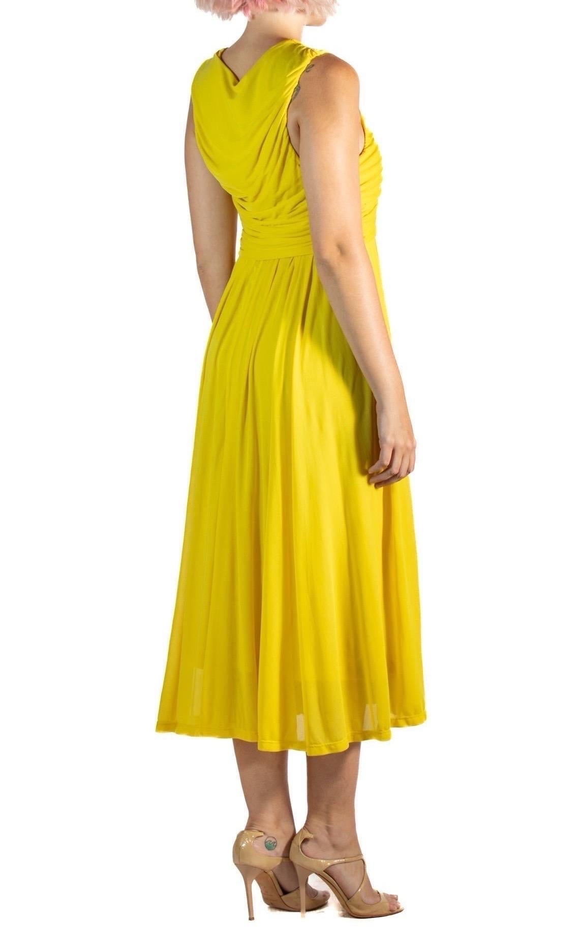 2000S Etro Yellow Poly/Viscose Jersey Fun Slinky Dress For Sale 3