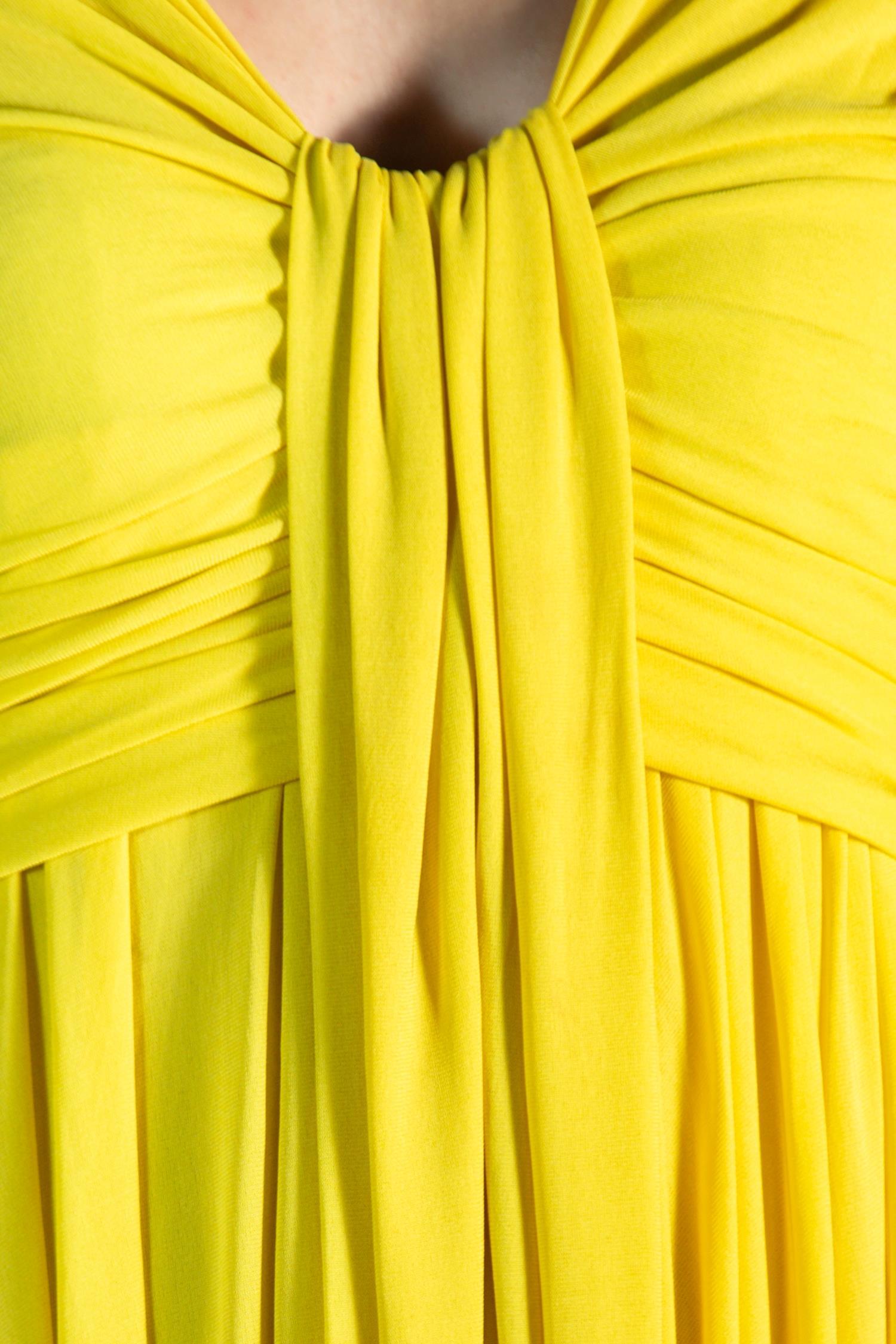 2000S Etro Yellow Poly/Viscose Jersey Fun Slinky Dress For Sale 4