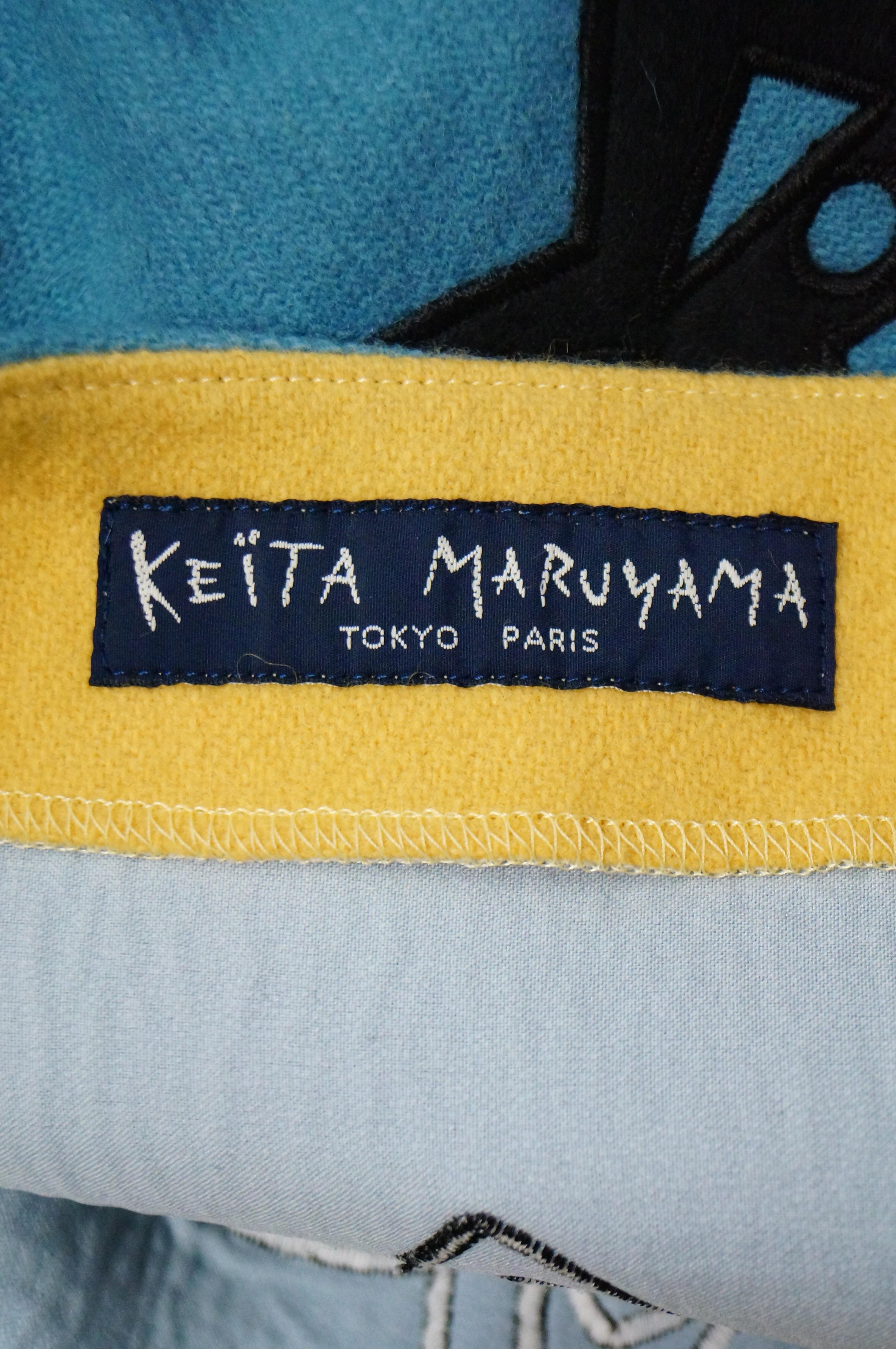 2000 Fall / Winter Keita Maruyama Blue Geometric Felt Circle Skirt 1