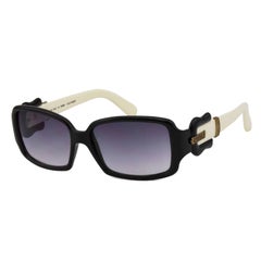 2000s Fendi Black & Cream Sunglasses with Buckle Detail