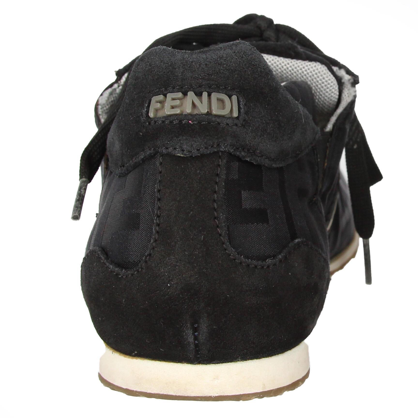 2000s Fendi Black Monogram Lace-Up Shoes 6