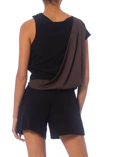 2000'S FENDI Black Silk Crepe  Romper