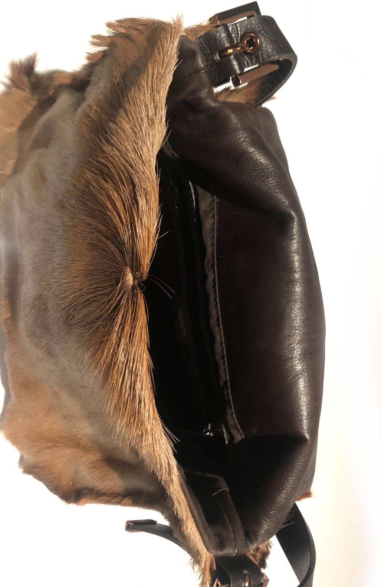 2000s Fendi Buffalo Head Mamma Baguette Shoulder Bag  1